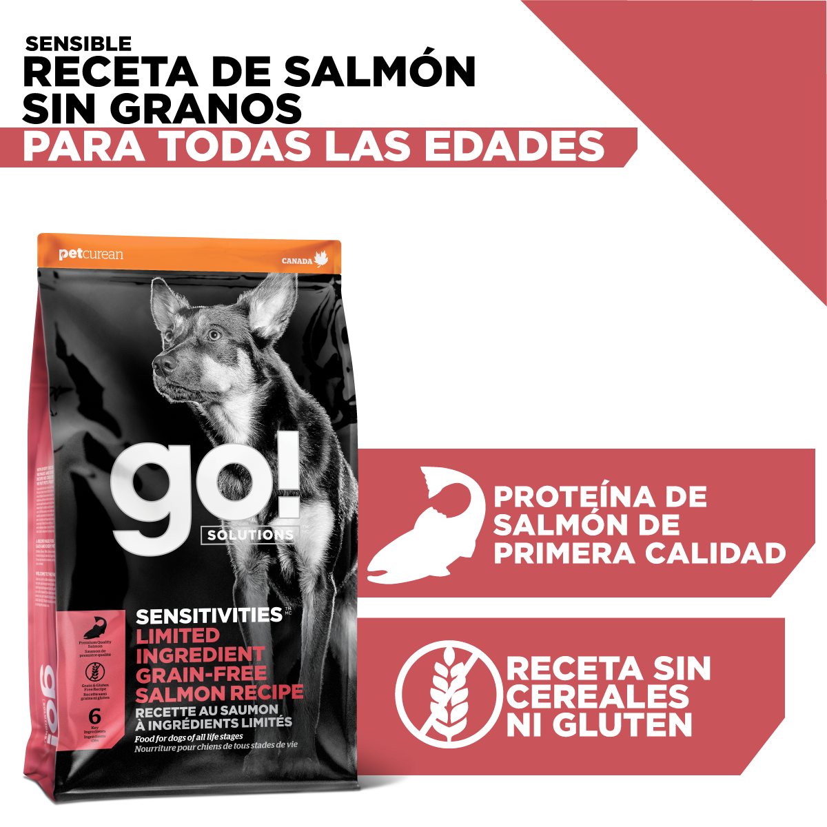 Go! Sensitivities Receta De Salmón Para Perros 1.6Kg