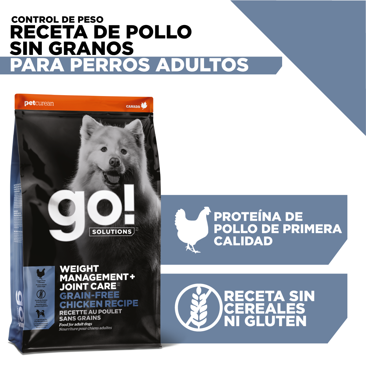 Go! Weight Management + Joint Care Receta De Pollo Para Perros 1.6Kg