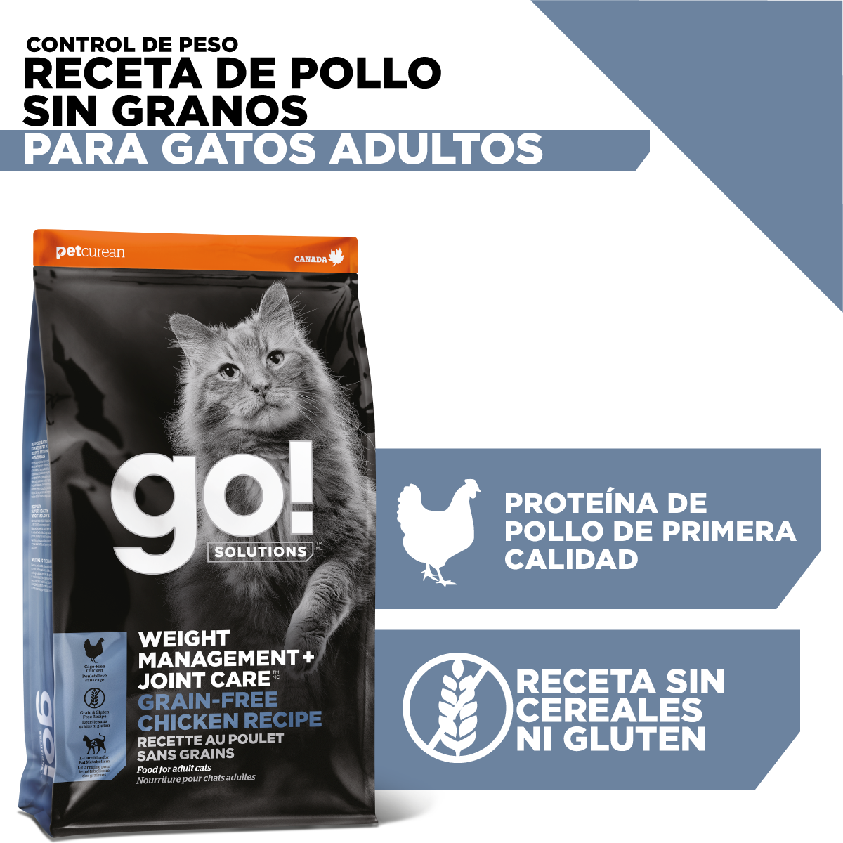 Go! Weight Management + Joint Care Receta De Pollo Para Gatos 3.7Kg