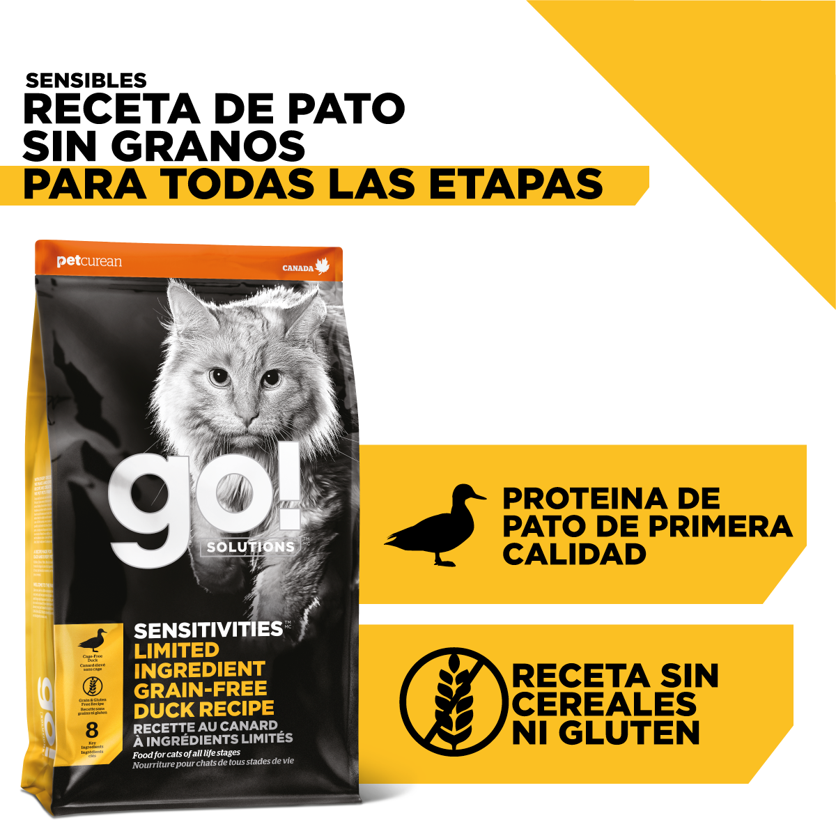 Go! Sensitivities Receta De Pato Para Gatos 1.4Kg