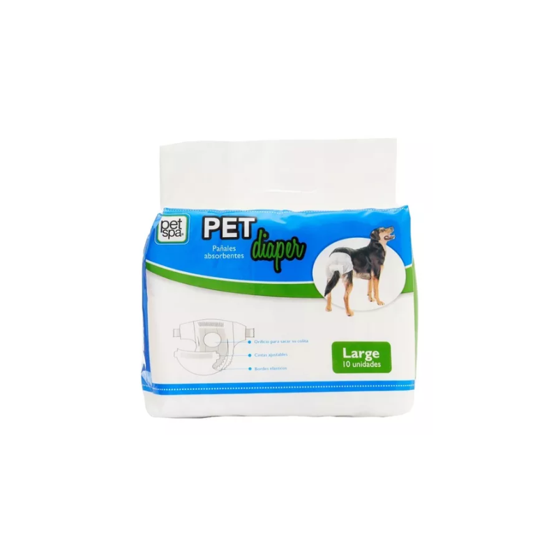 Pañal para Perro Pet Diaper Talla L x 10 Unidades