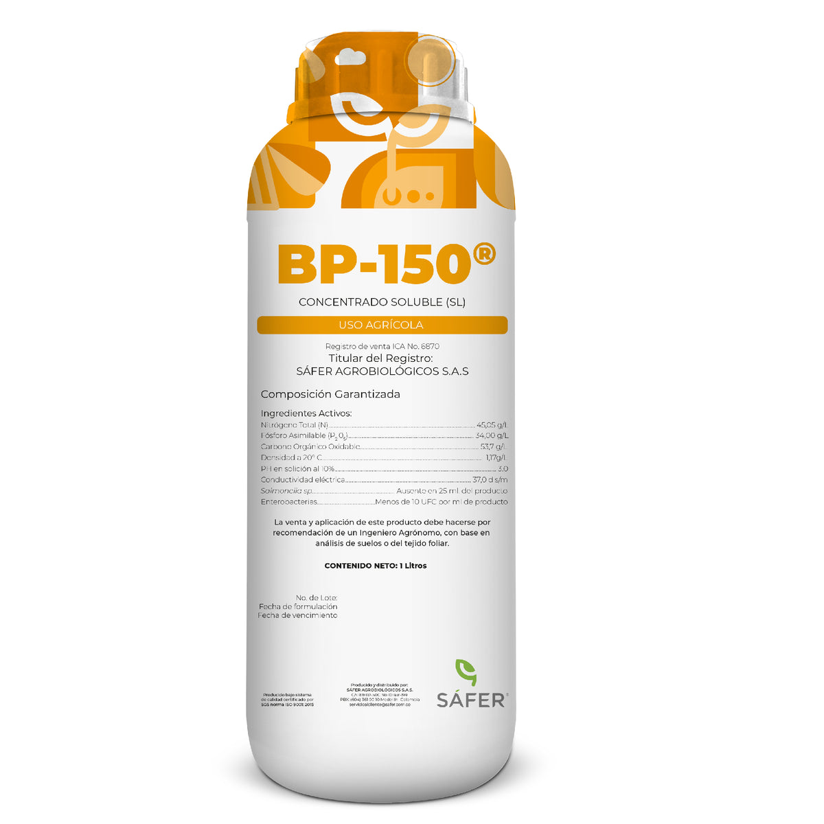 BP-150® es un fertilizante orgánico mineral diseñado para aplicación al suelo, ideal para mejorar la nutrición biológica de tus cultivos. Este producto puede ser combinado con biopreparados, microorganismos y biofertilizantes para potenciar su efectividad y promover un crecimiento saludable.