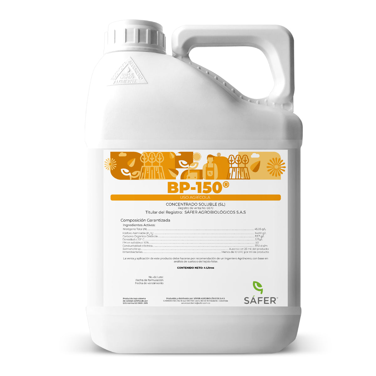 BP-150® es un fertilizante orgánico mineral diseñado para aplicación al suelo, ideal para mejorar la nutrición biológica de tus cultivos. Este producto puede ser combinado con biopreparados, microorganismos y biofertilizantes para potenciar su efectividad y promover un crecimiento saludable.