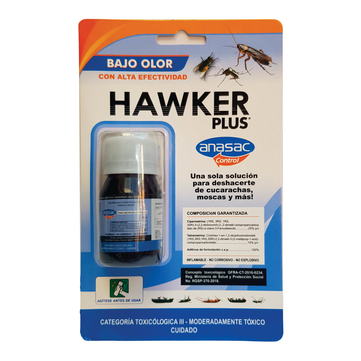 &nbsp;Controla plagas con eficacia superior con&nbsp;Insecticida Hawker Plus 30 ml&nbsp; , un insecticida profesional formulado con Tetrametrina y Cipermetrina. Este potente insecticida concentrado emulsionable (EC) es ideal para un tratamiento de choque, proporcionando un rápido efecto de derribo y un prolongado control residual.