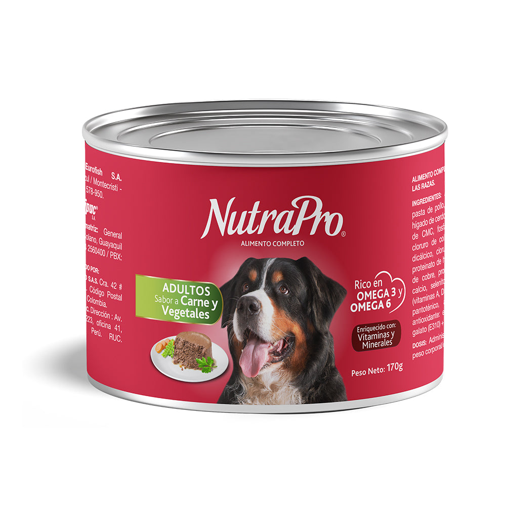 Nutrapro Perro Adulto Carne Y Vegetales Lata 170Gr