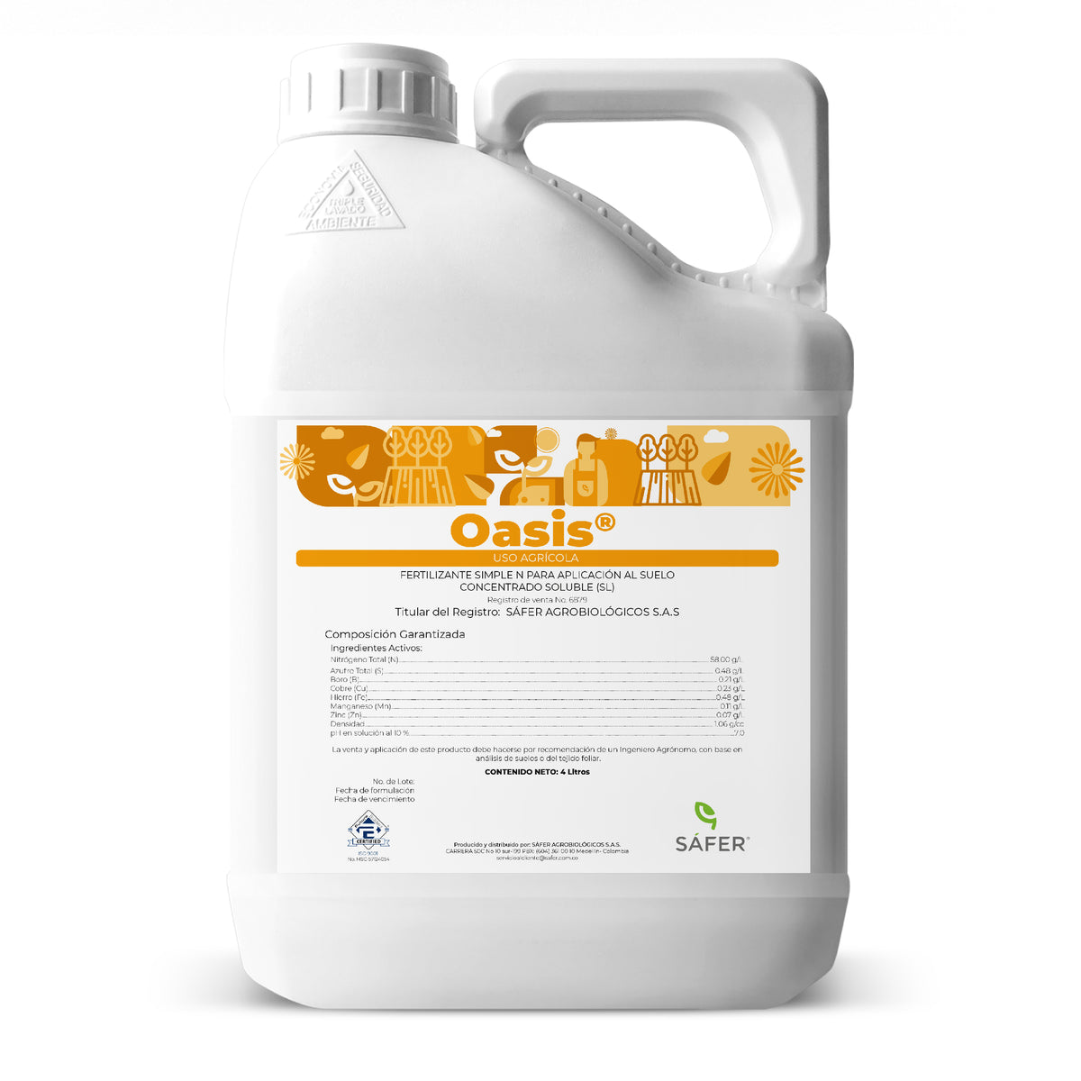 Oasis&nbsp;es un fertilizante simple de nitrógeno (N) diseñado para aplicación al suelo, ideal para potenciar la nutrición biológica de tus cultivos. Perfecto para su uso en combinación con biopreparados, microorganismos y biofertilizantes, Oasis&nbsp;optimiza el desarrollo y mantenimiento de tus plantas desde el inicio del cultivo.