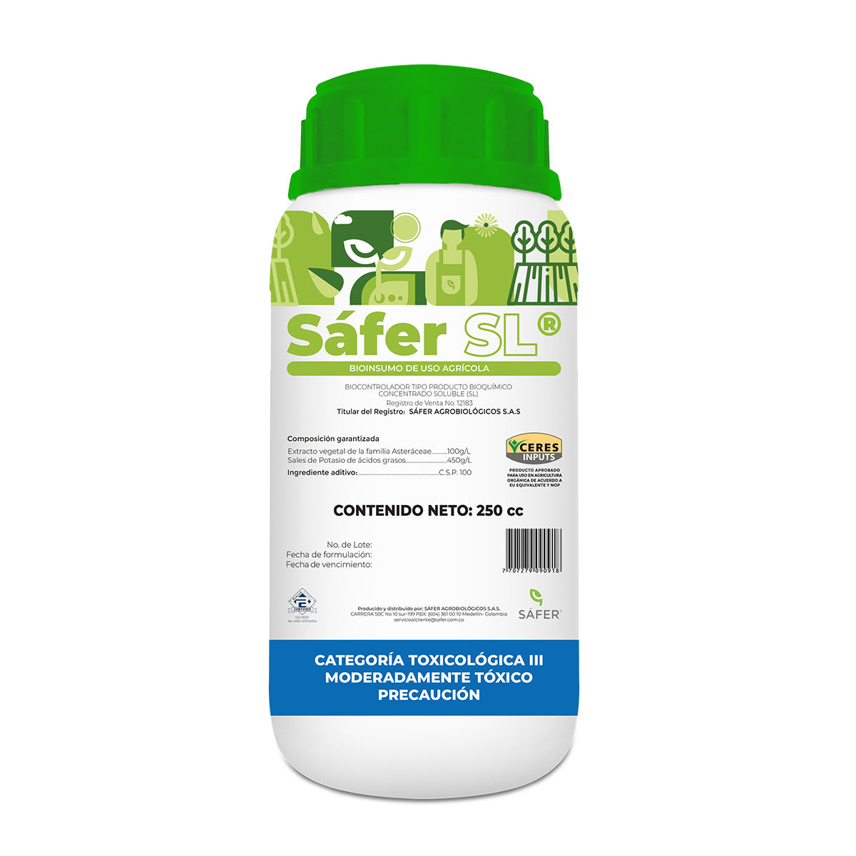 Sáfer SL® es un insecticida orgánico de alto rendimiento, diseñado para combatir tanto estados inmaduros como adultos de insectos plaga con hábito chupador. Ideal para quienes buscan una solución natural y eficaz, Sáfer SL® garantiza un control confiable sin problemas de resistencia.