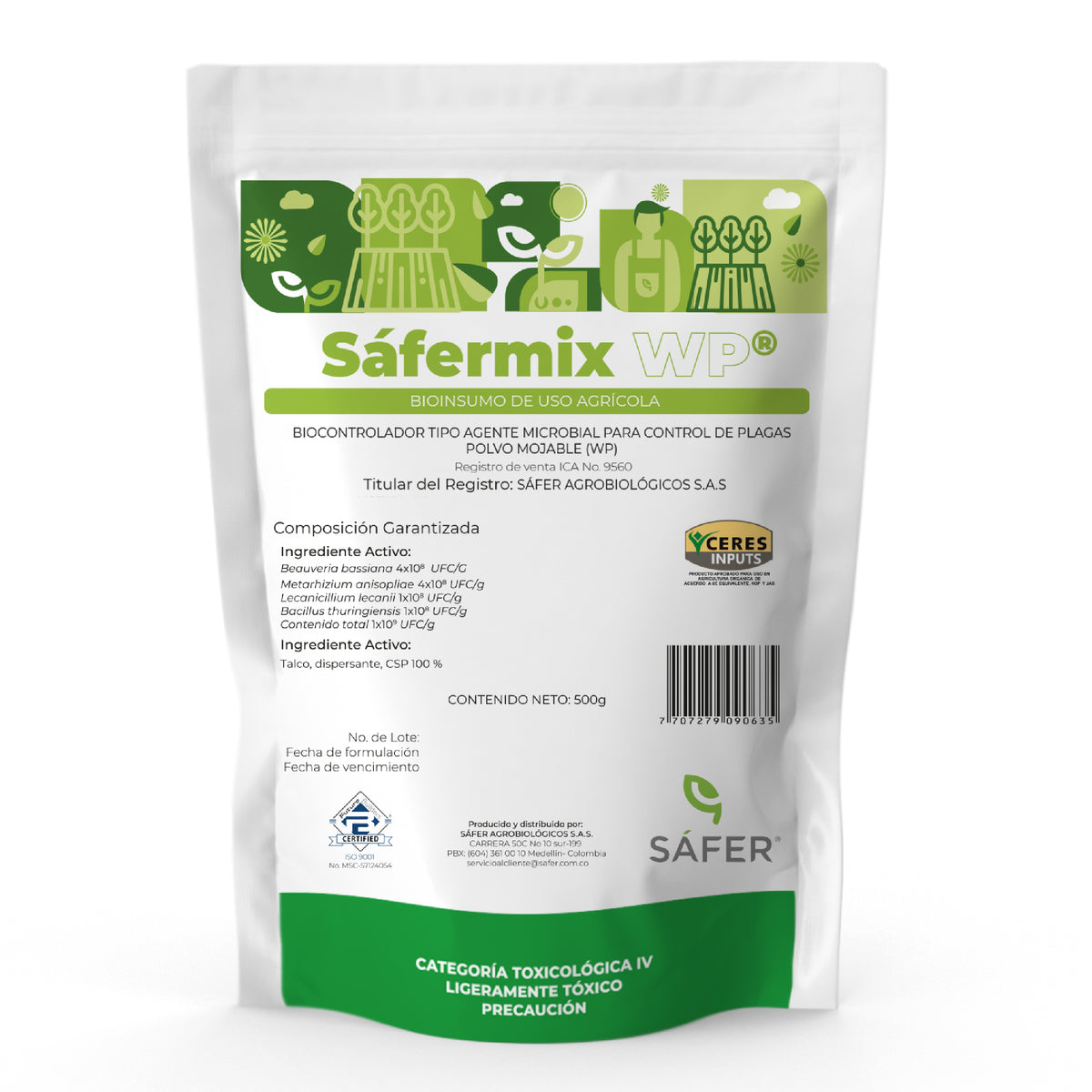 Descubre Sáfermix , una solución innovadora para el control de insectos plaga, formulada con una potente mezcla de hongos y bacterias. Este producto incluye Beauveria bassiana, Metarhizium anisopliae, Lecanicillium lecanii y Bacillus thuringiensis, garantizando un control eficaz en una amplia gama de cultivos.