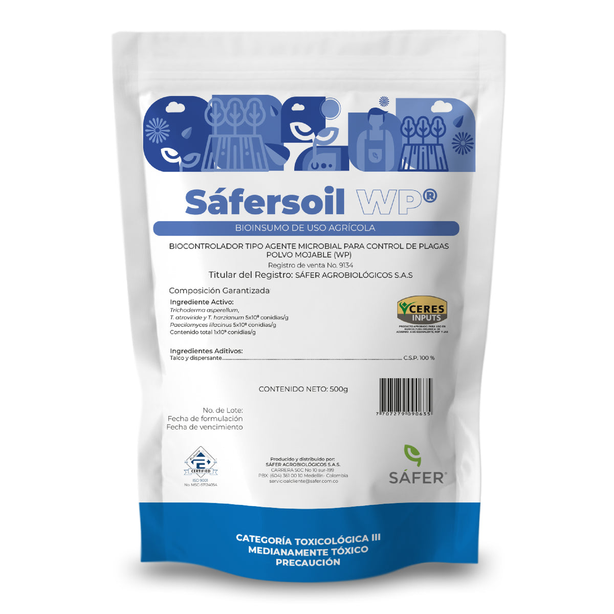 Transforma la salud de tus cultivos con Sáfersoil WP®, un innovador producto formulado con una poderosa mezcla de los hongos Trichoderma sp. y Paecilomyces sp. Diseñado para combatir hongos y nematodos fitoparásitos, Sáfersoil WP® ofrece una solución integral para mejorar la productividad y la salud del suelo.