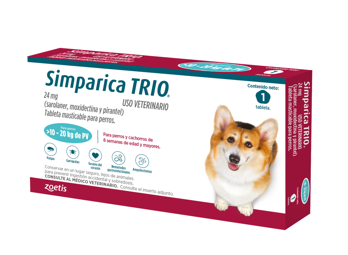 Simparica TRIO es una tableta muy fácil de administrar, que tu peludo puede comer muy fácilmente, ¡si la prueba le encantará!&nbsp; Además, no es necesario dársela junto con alimento y es seguro para cachorros a partir de las 8 semanas de edad.